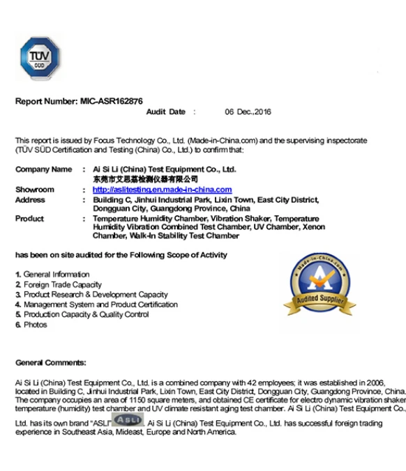 Certificaci&oacute;n TUV